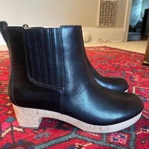 Black Leather Clog Boot